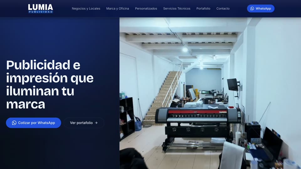 Sitio web de Lumia Publicidad, construido por Nova