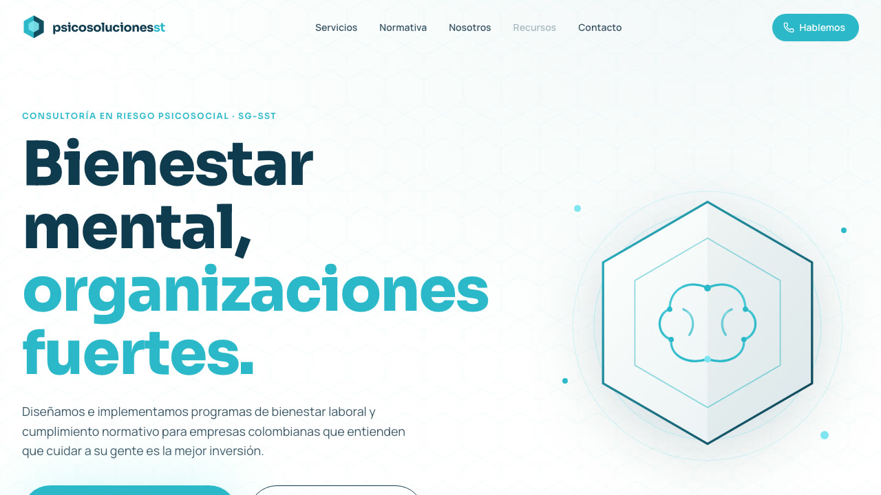 Sitio web de Psicosoluciones ST, consultoría SG-SST, construido por Nova