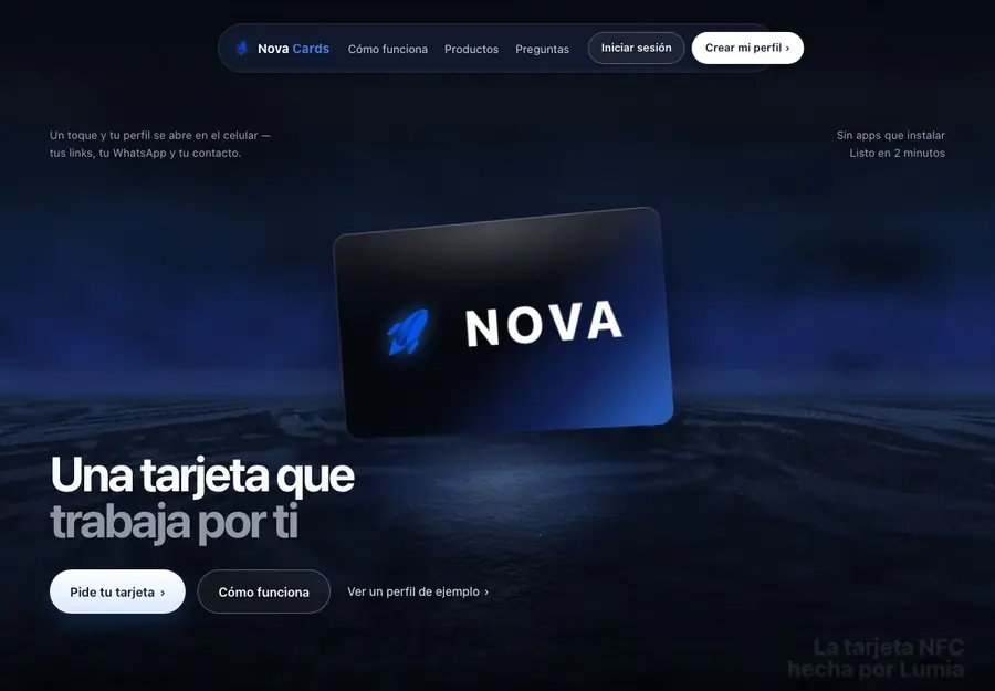 Sitio de tarjetas nfc en tableta