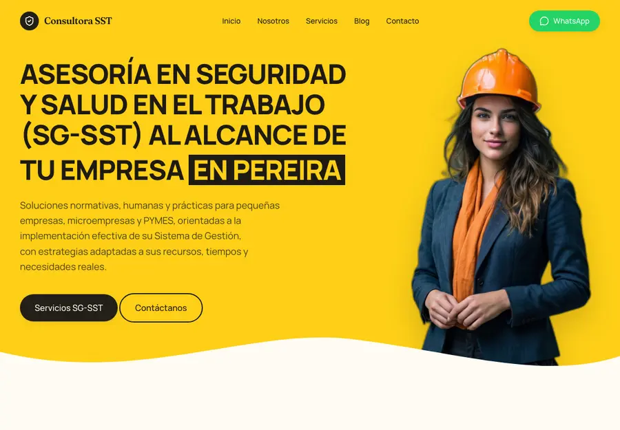 Sitio de consultoría sst en tableta